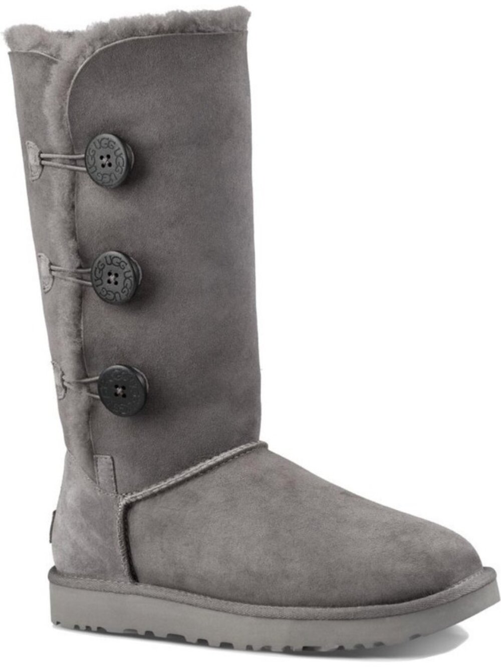 UGG Classic Gray Bailey 3 Button Triplet II Suede Winter Tall Boots